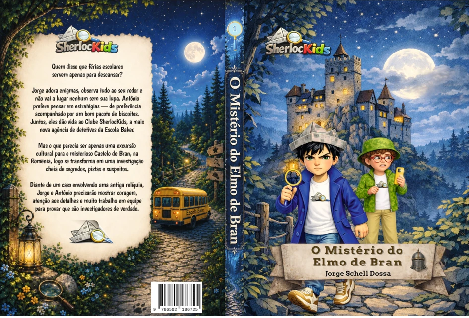 Capa do livro O Mistério do Elmo de Bran, de Jorge Schell Dossa