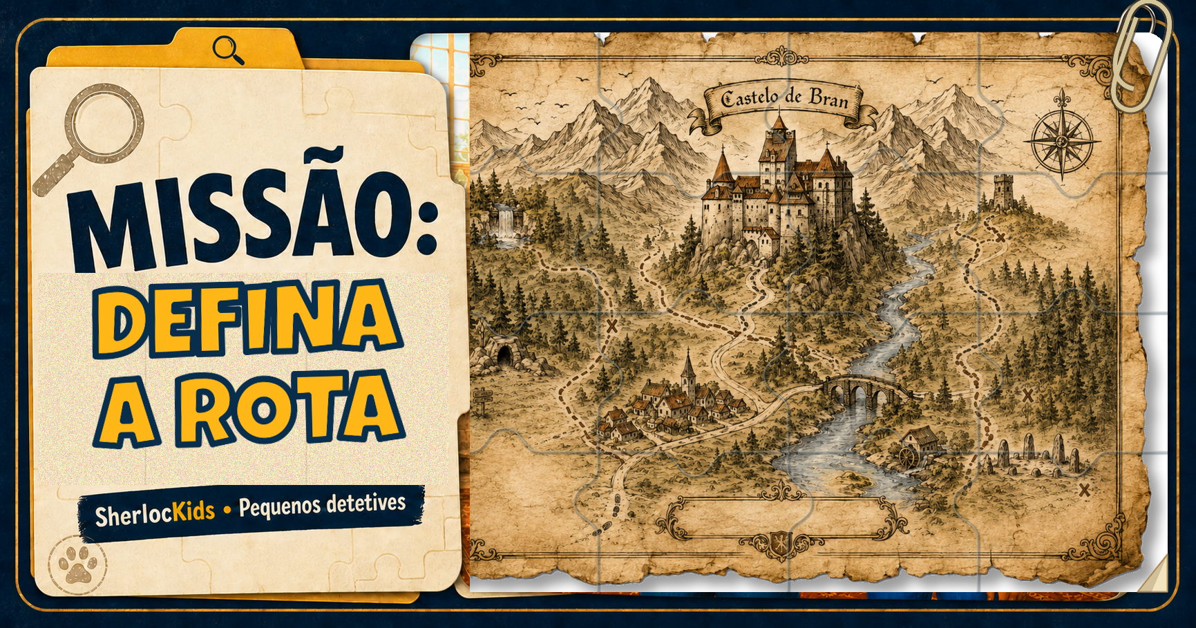 Missão Mapa da Investigação: mapa ilustrado do Castelo de Bran