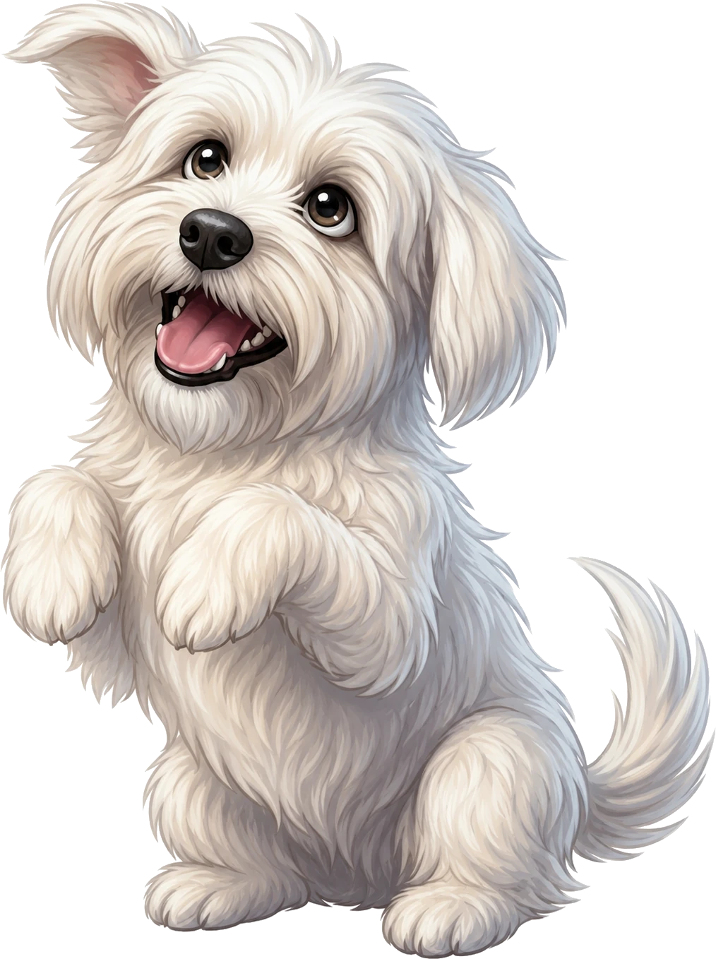 Mel, cachorrinha branca de expressão doce e alegre