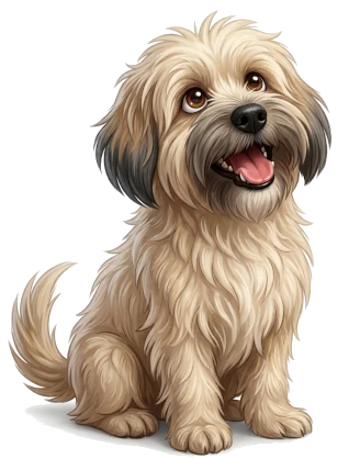Nick, cachorro de pelagem clara e expressão alegre